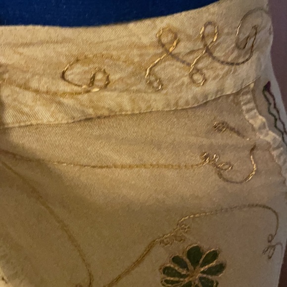 Gorgeous vintage long embroidered wraparound beige skirt made in India (mlb) - Picture 4 of 16